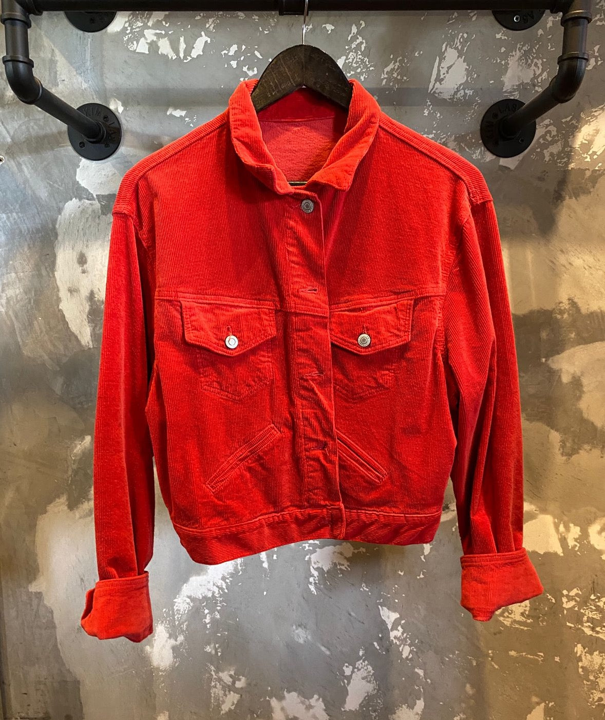 Corduroy Red Crop Light Jacket