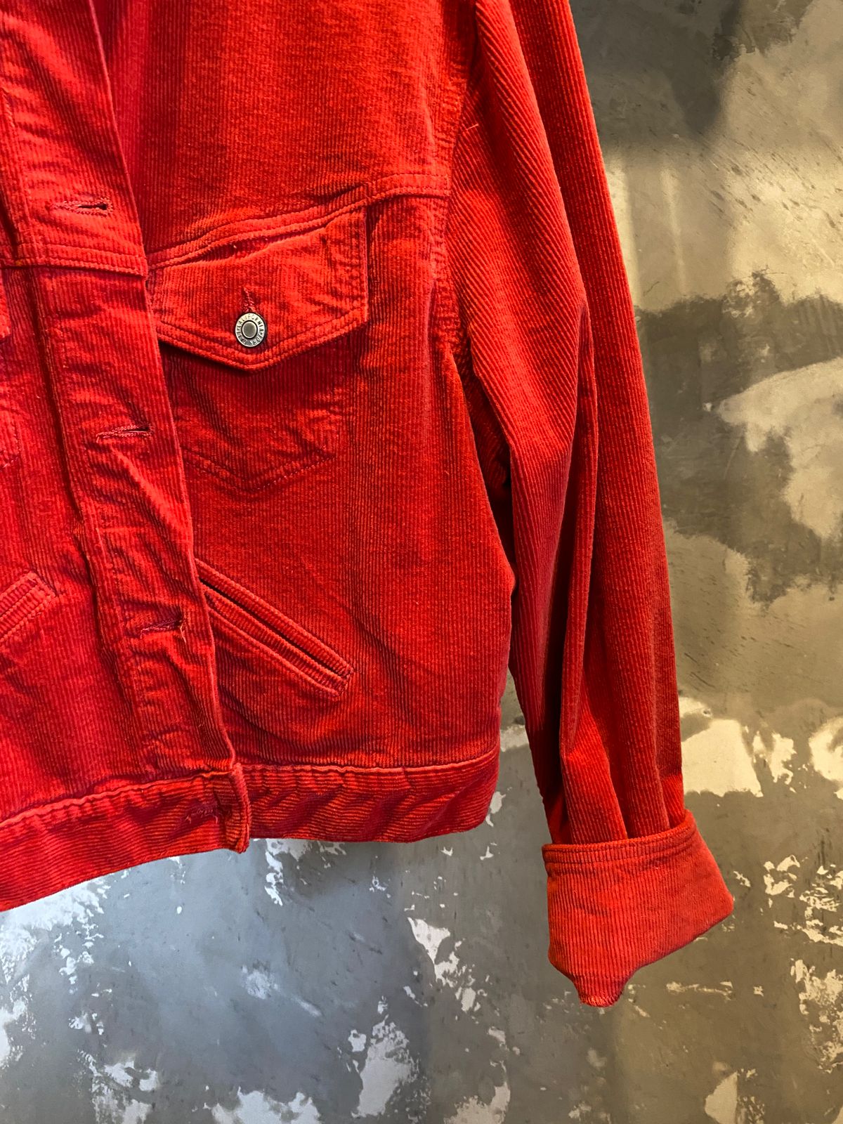 Corduroy Red Crop Light Jacket