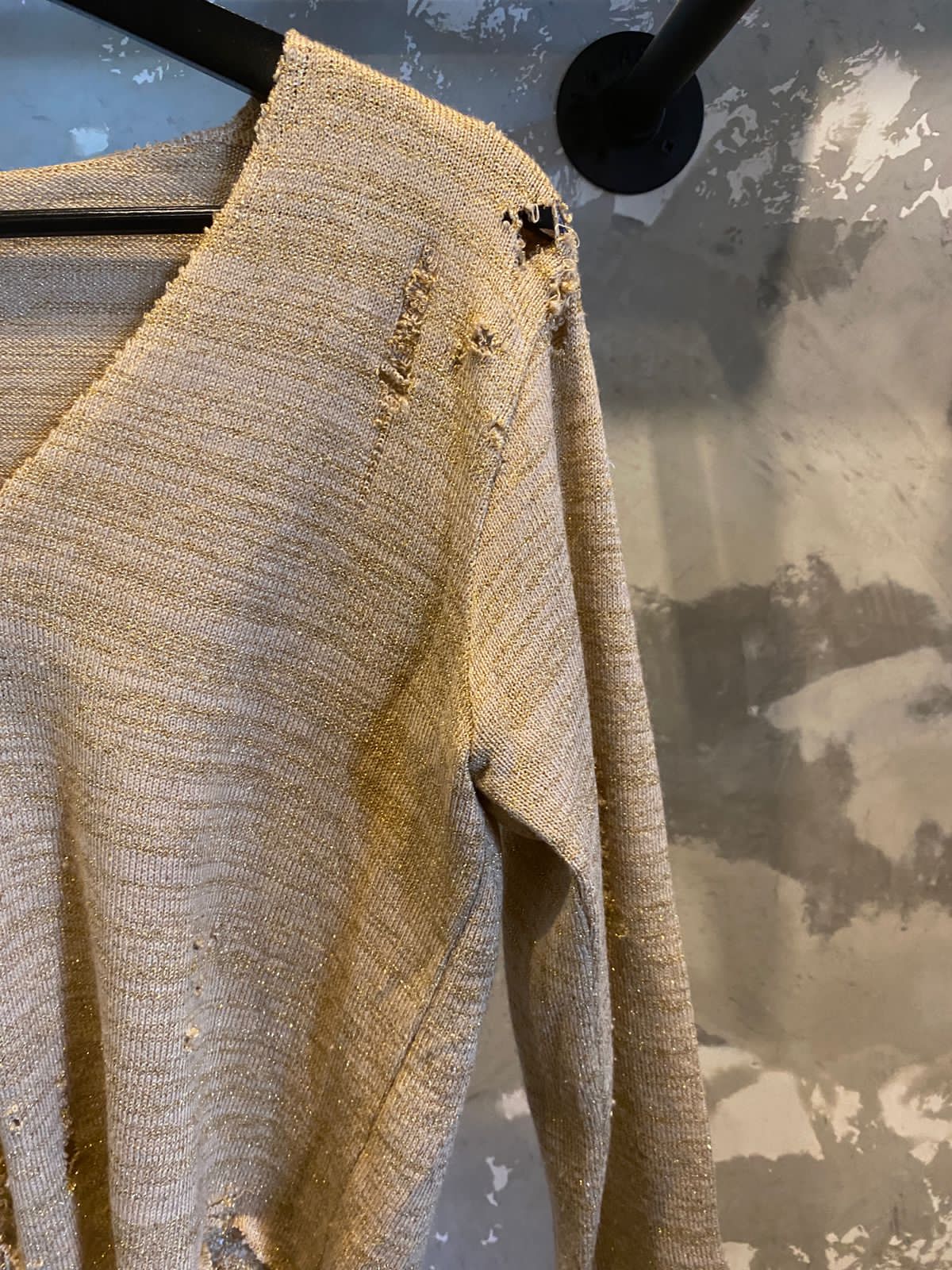 Distressed Golden Sweater