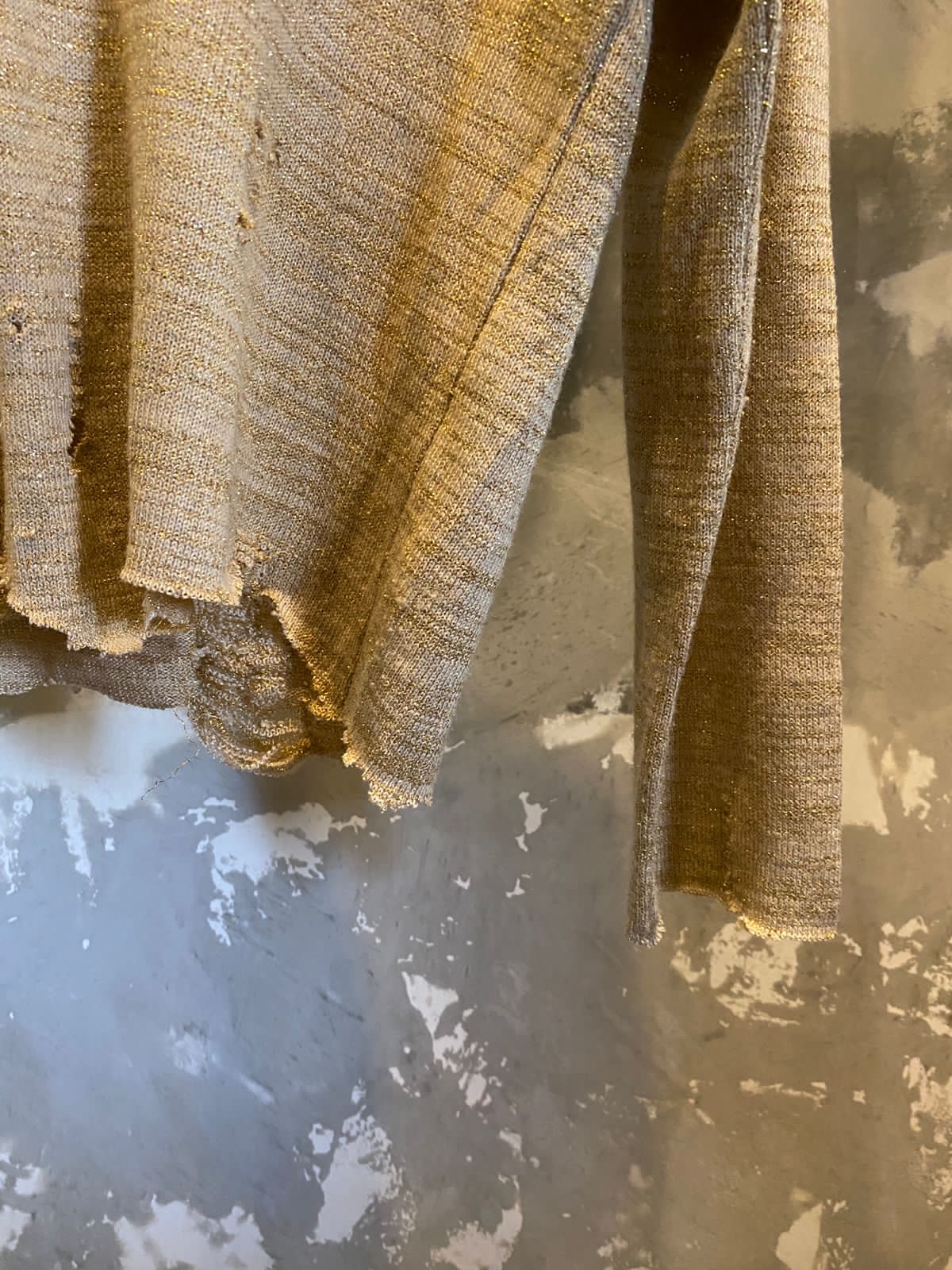 Distressed Golden Sweater
