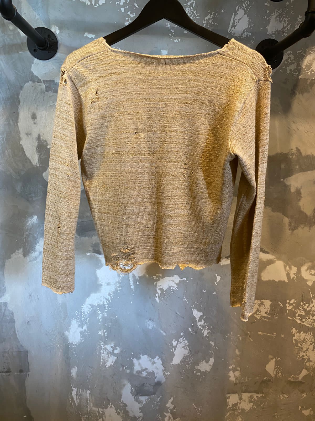 Distressed Golden Sweater