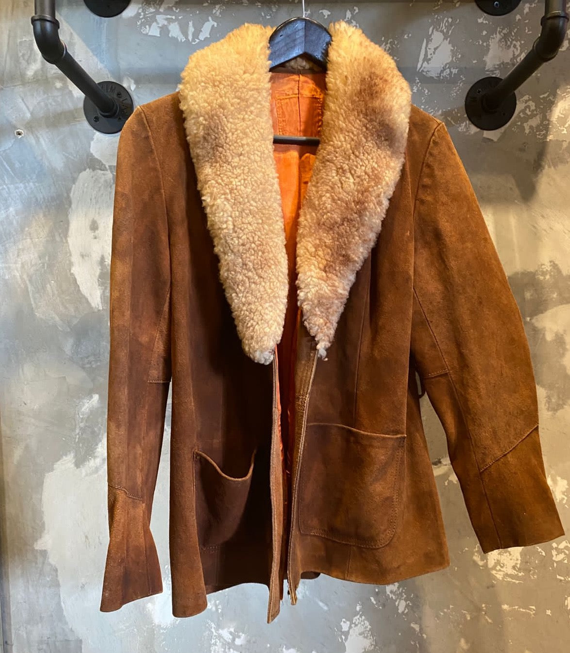 70s Suade Jacket with Sheep Fur