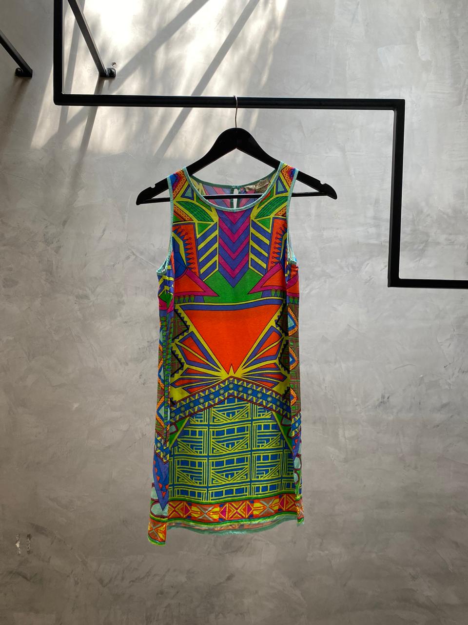 Colorful Ethnic Inspired Neon Dress